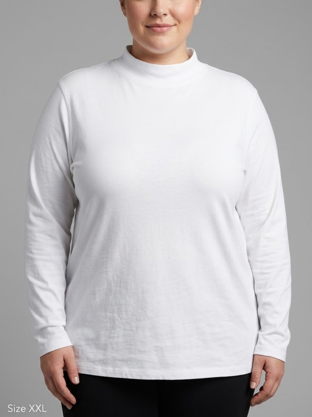 Northern Reflections White Mock Neck Long Sleeve Tee